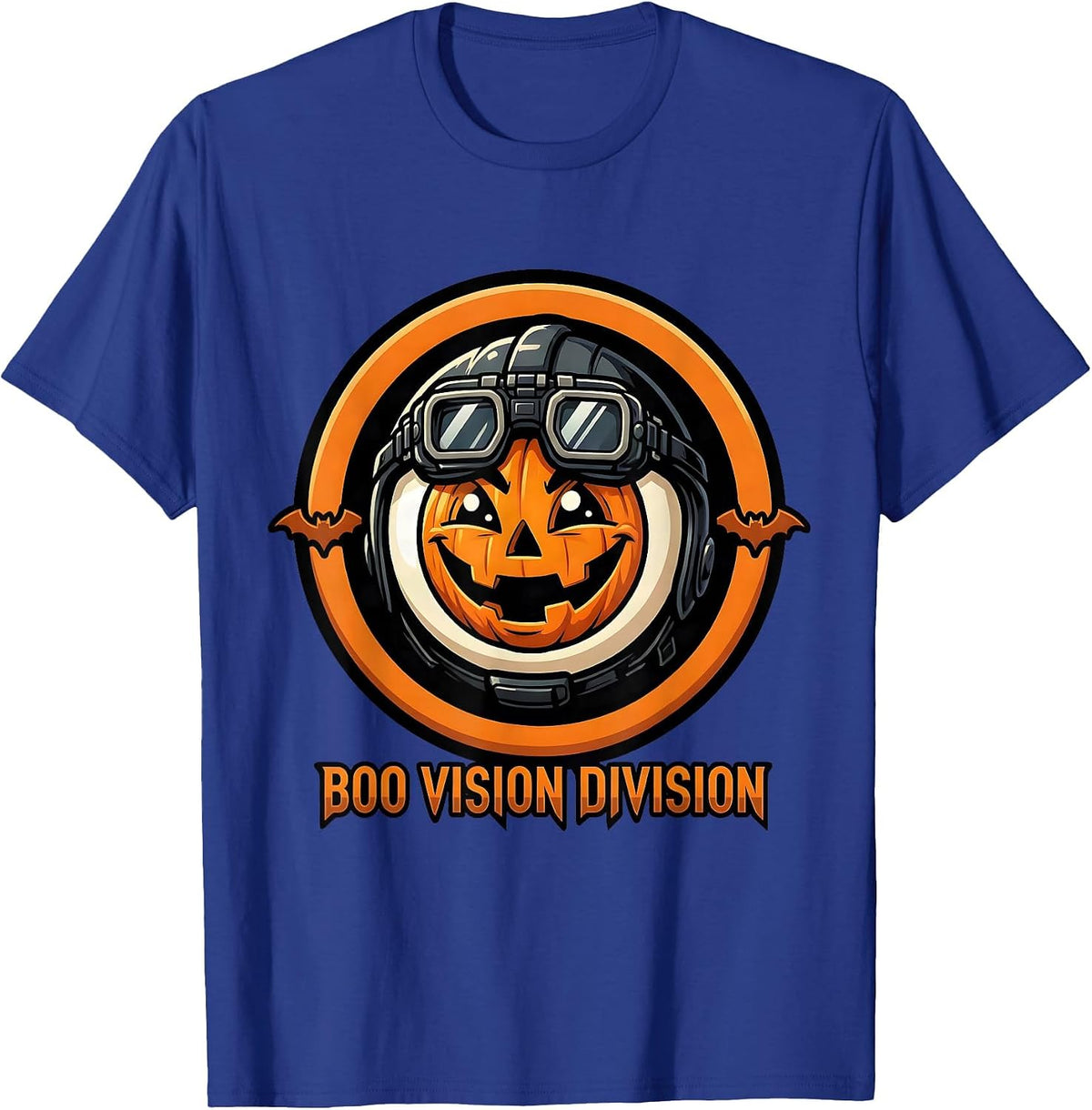 Men's Boo Vision Division Cartoon Halloween Optometrist Eye Doctor T-Shirt - Royal Blue