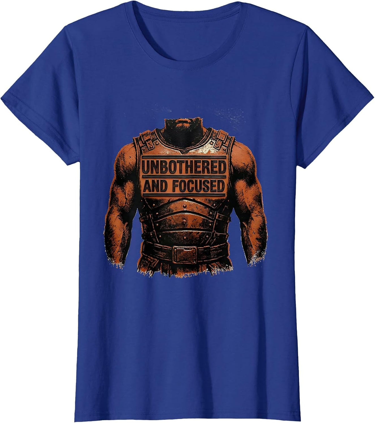 Women's Unbothered and Focused Bold Mindset Design T-Shirt - Royal Blue