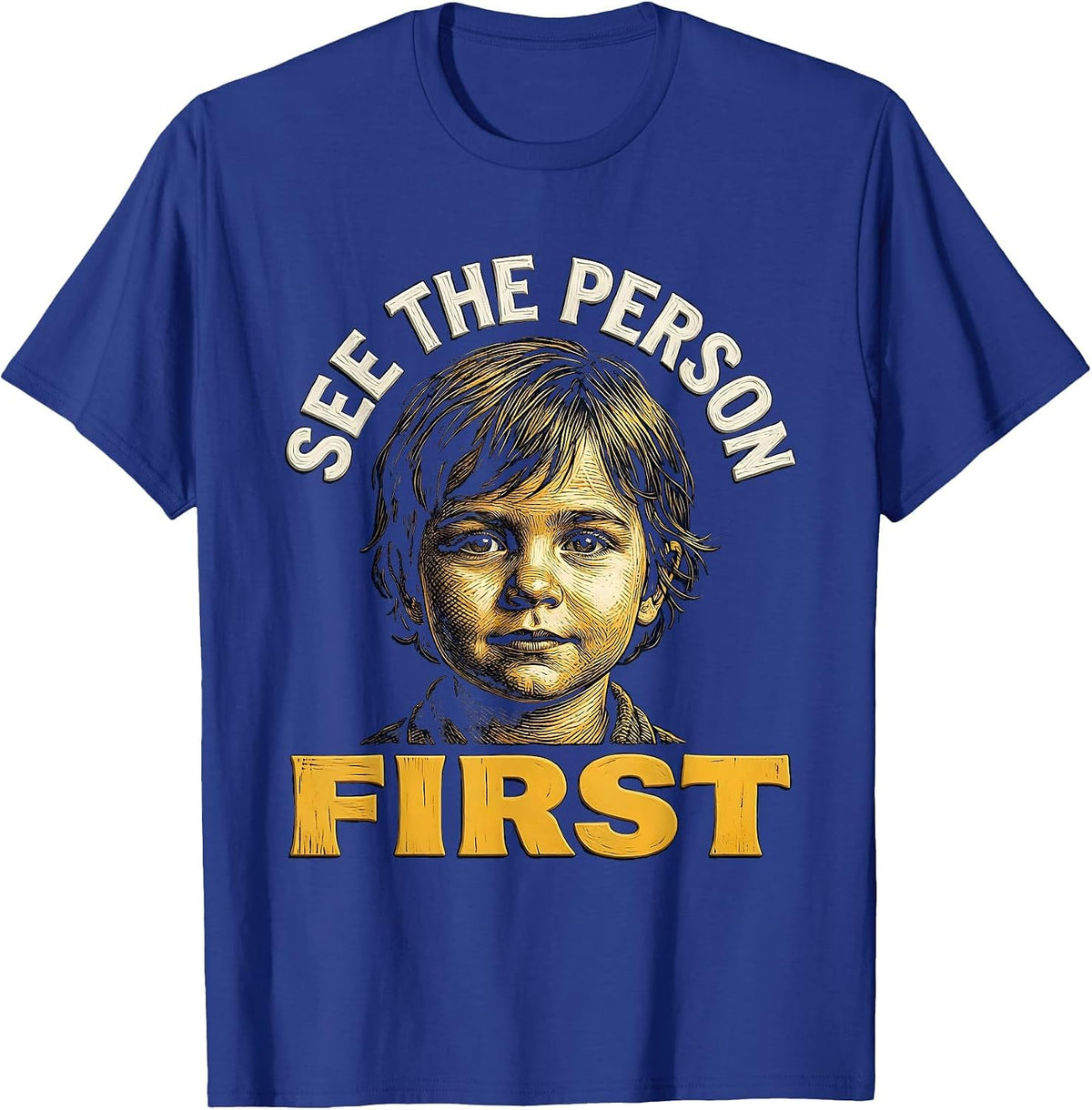 Men's See the Person First Down Syndrome Awareness T-Shirt - Royal Blue