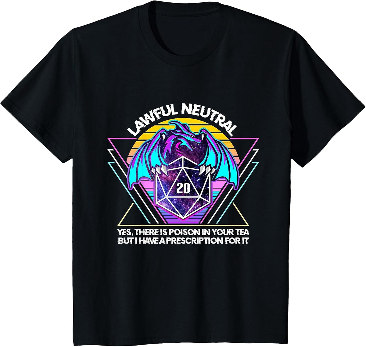 Lawful Neutral Funny RPG Gamer Men Boys Kids T-Shirt - Black