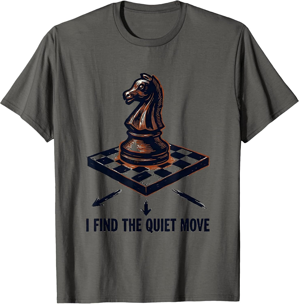 Men's I Find The Quiet Move Funny Chess Player Humor Vintage T-Shirt - Asphalt Grey