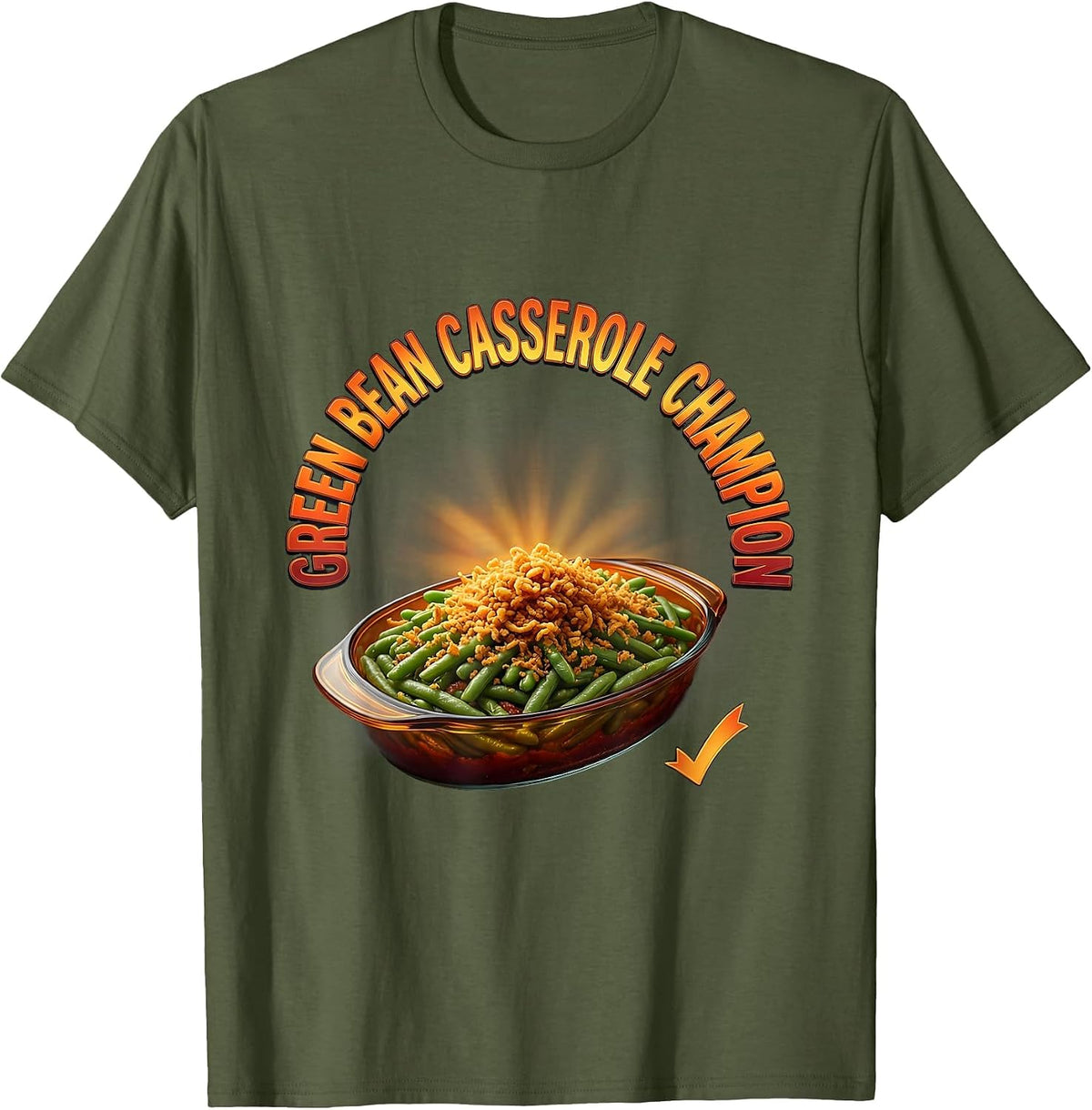 Green Bean Casserole Champion Bootleg 90's Rap Rock Vintage T-Shirt - Olive Green