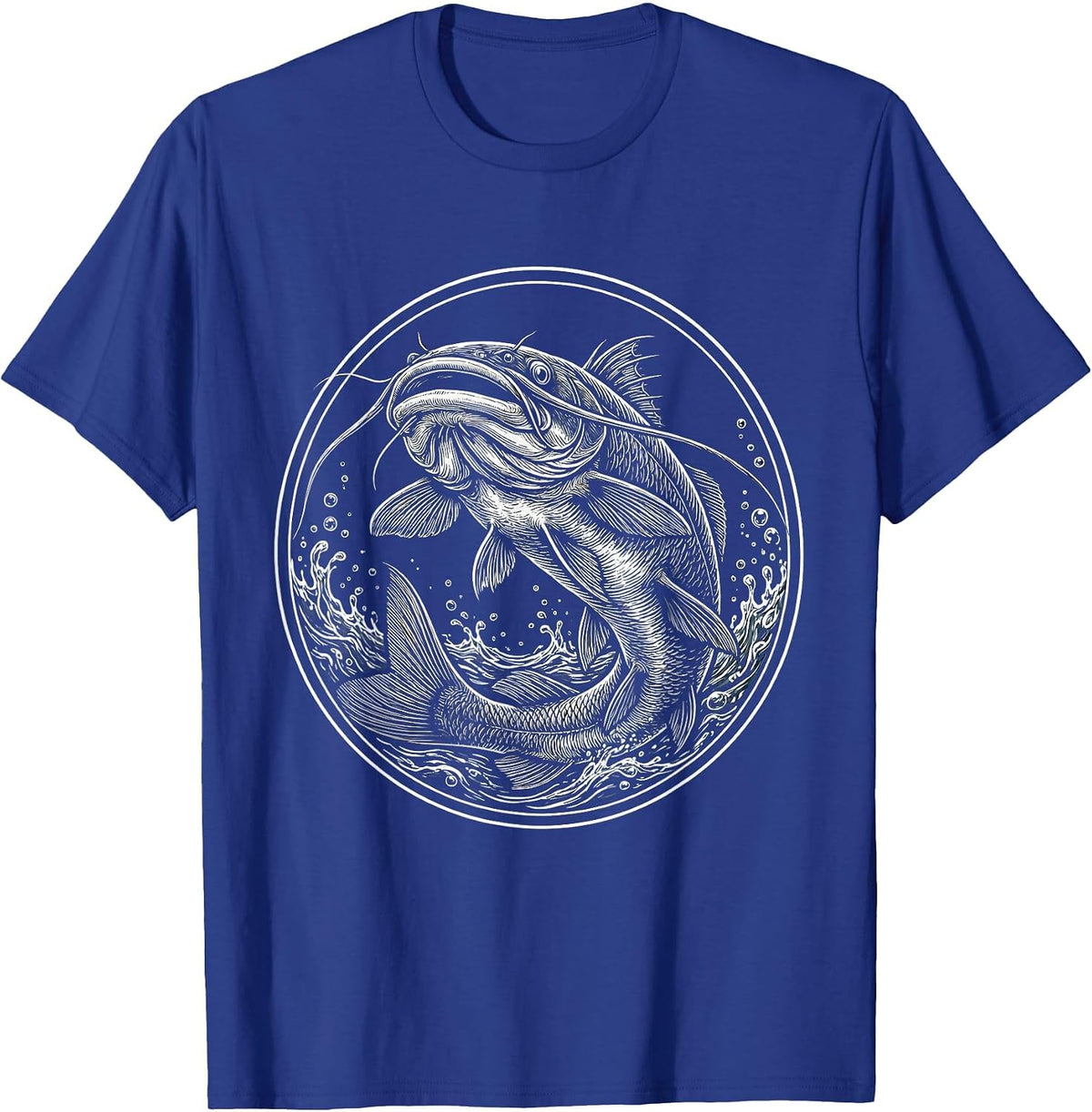 Giant Catfish Lurking in the Dark Depths T-Shirt - Royal Blue