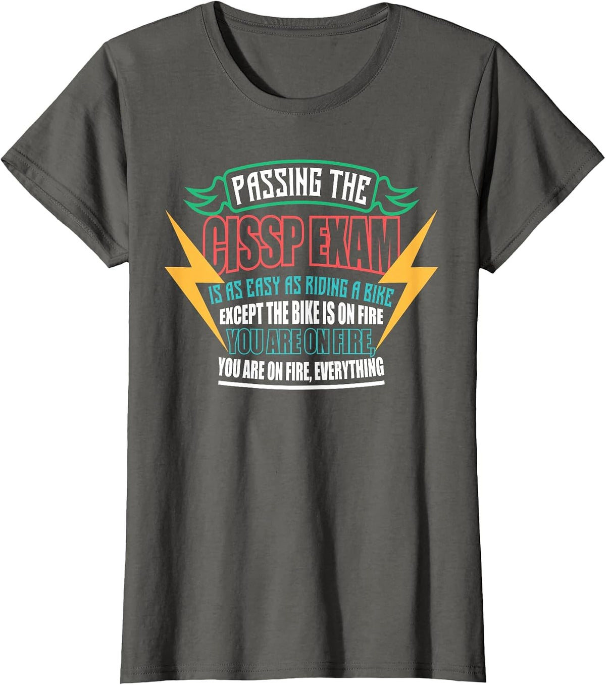 Cybersecurity CISSP Exam Passer Computer Programmer Nerd T-Shirt - Asphalt Grey