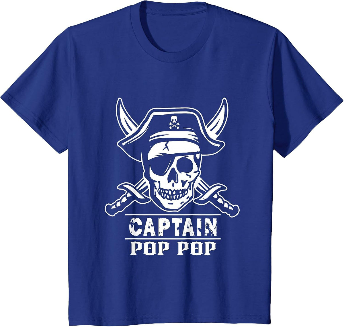 Pirate Captain Pop Pop Halloween Grandpa T-Shirt - Royal Blue