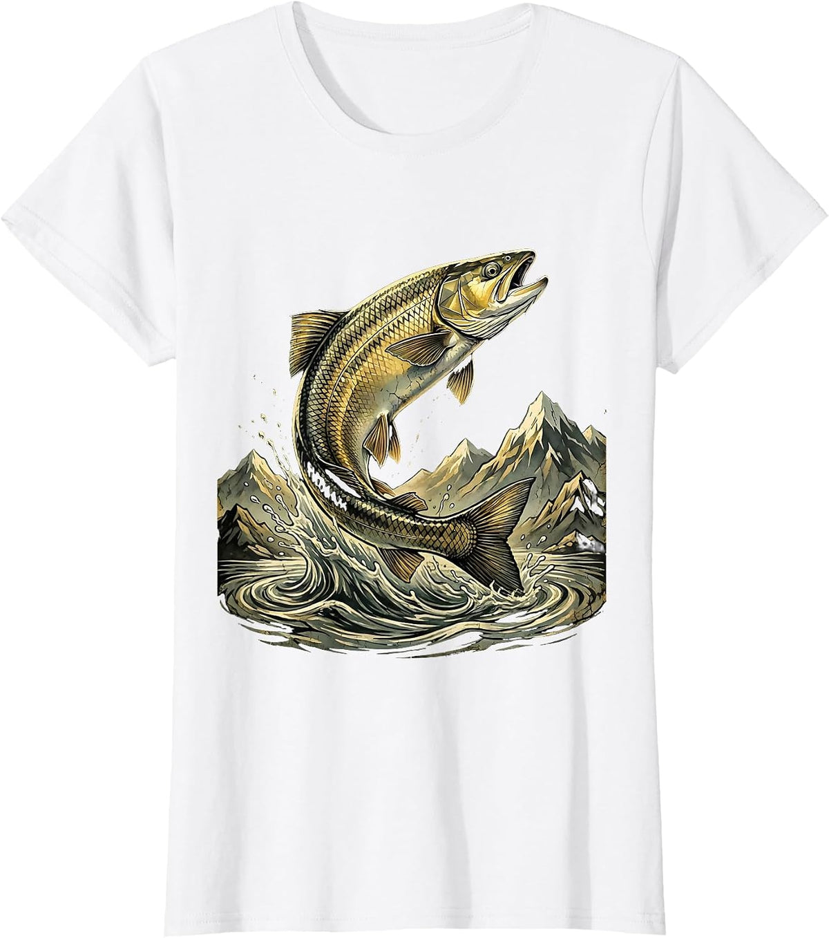 Women's West Virginia Golden Trout Mountain Stream Design T-Shirt - White