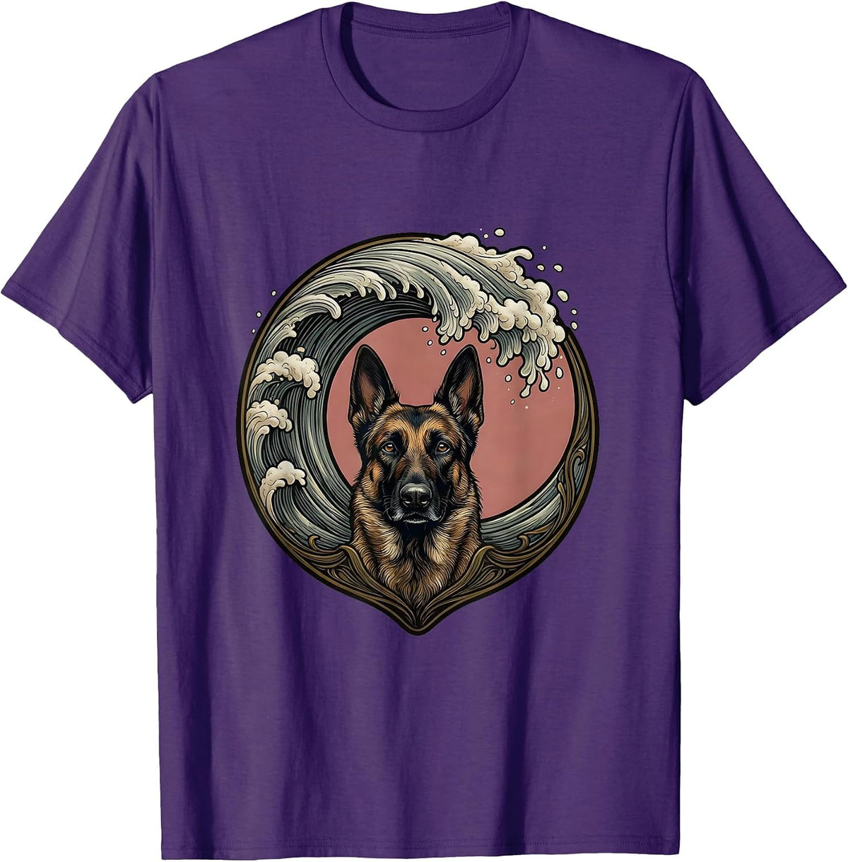 Belgian Malinois Art Nouveau Pet Lover Novelty Humor T-Shirt - Purple