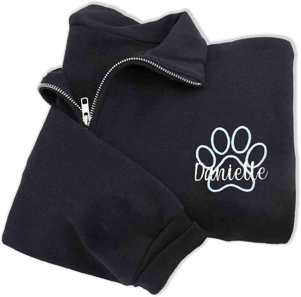 Custom Embroidered Vet Tech Quarter Zip Sweatshirt – Custom Name Uniform for Pet Clinic Team - M3