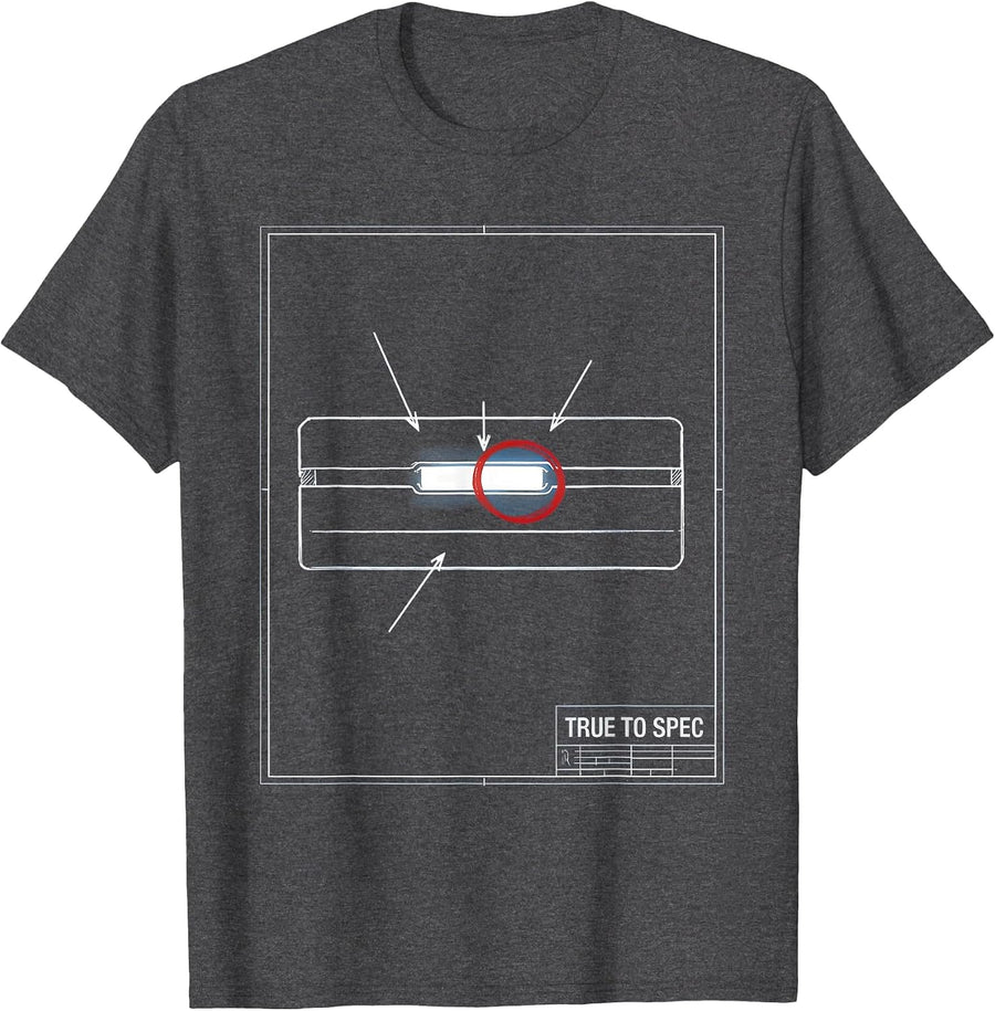 Men's True To Spec Technical Blueprint Machinist Electrician Humor T-Shirt - Dark Heather Grey