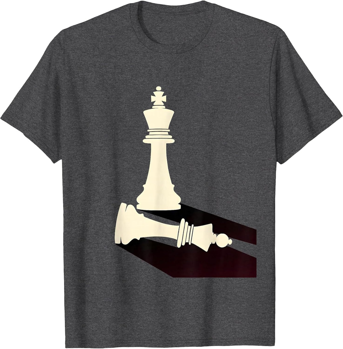 My Girlfriend Beats Me Chess Illustration T-Shirt - Dark Heather Grey