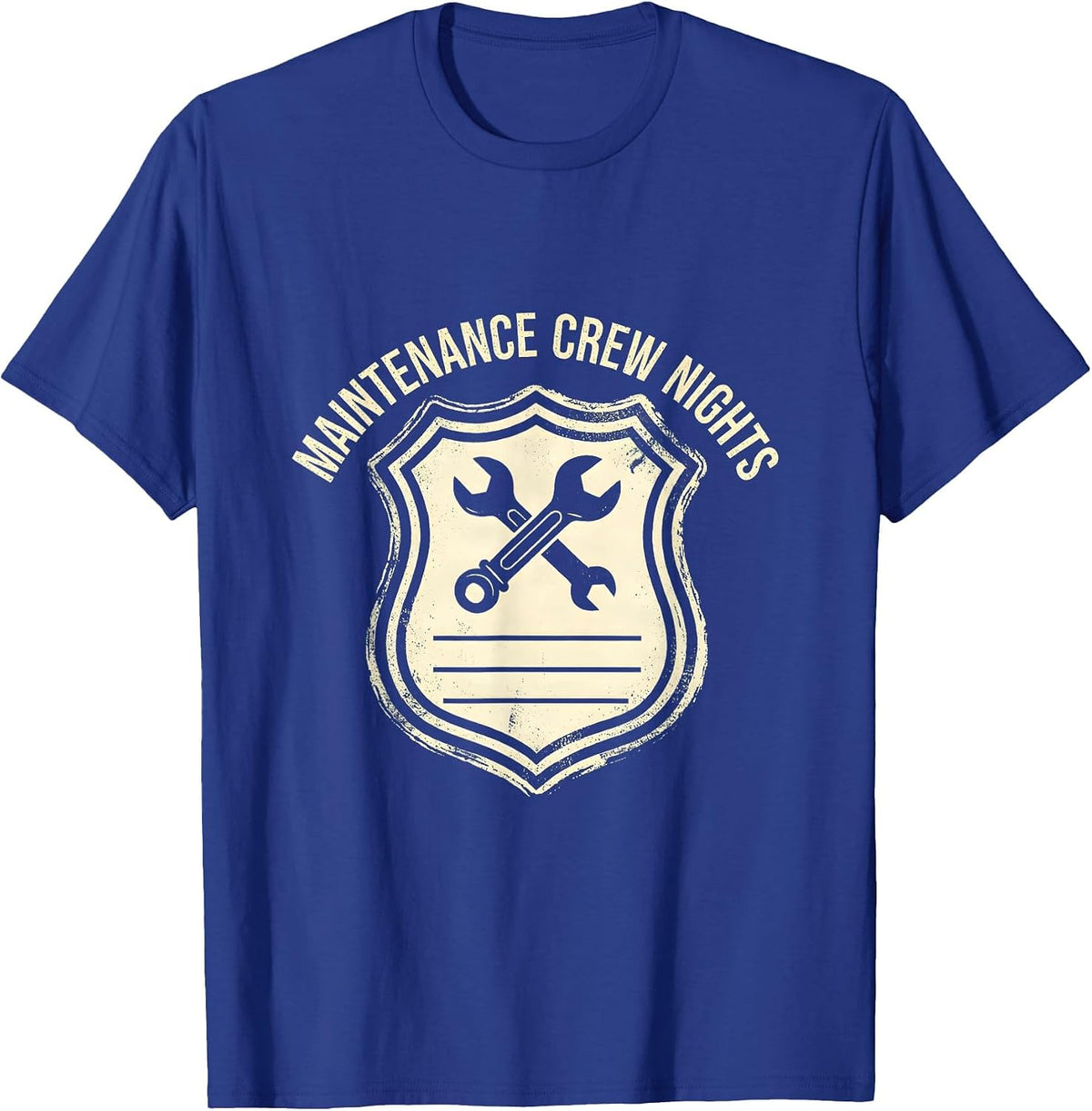 Maintenance Crew Nights Rubber Stamp Maintenance Technician T-Shirt - Royal Blue