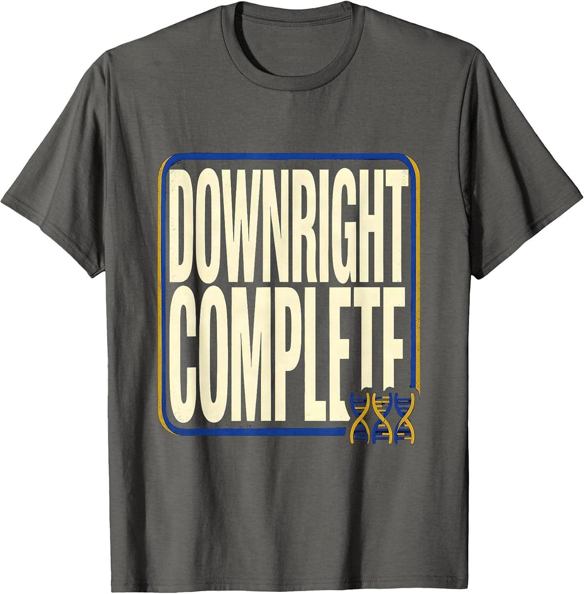Men's Downright Complete Supportive Down Syndrome Awareness Family T-Shirt - Asphalt Grey