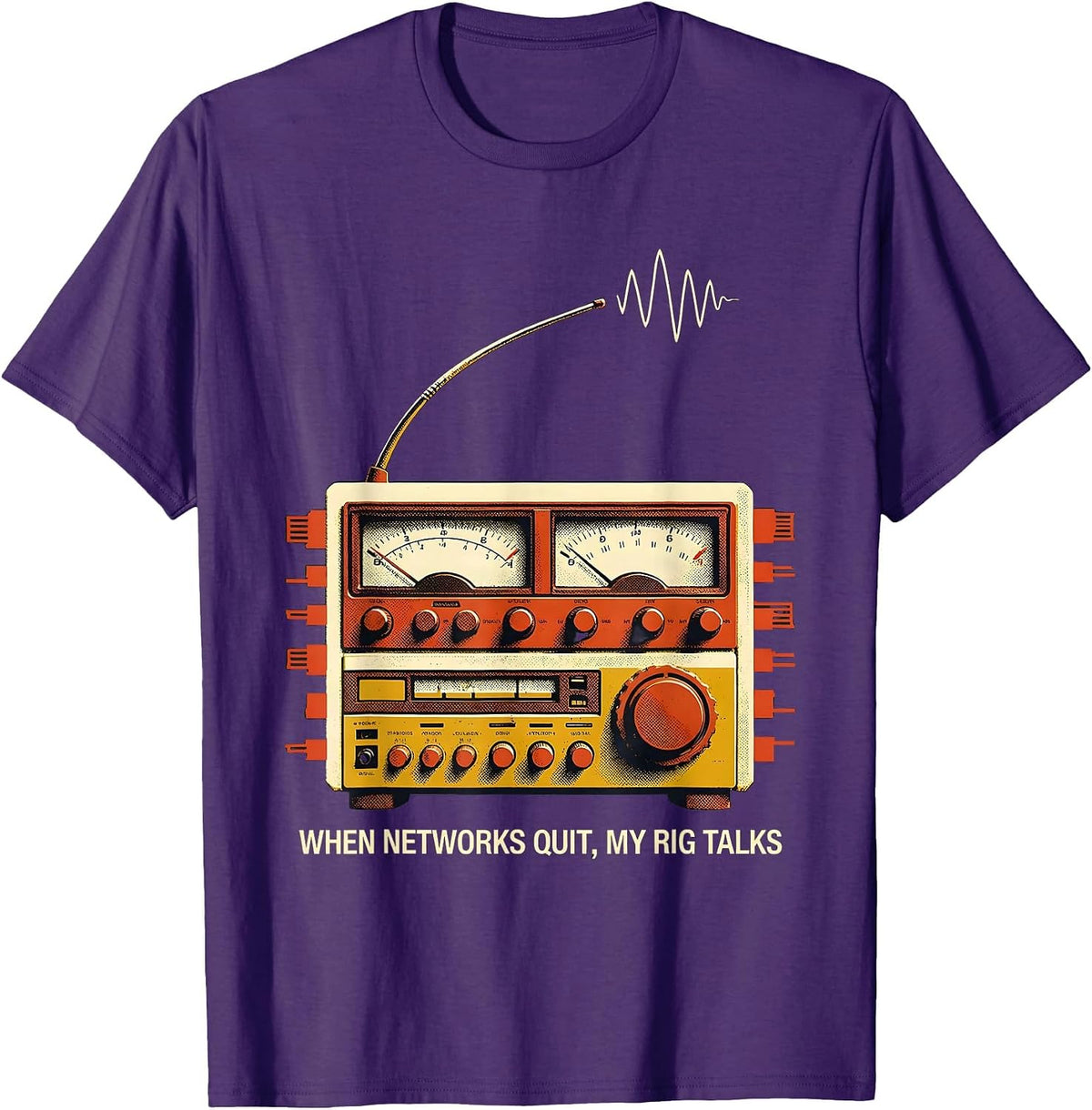 When Networks Quit My Rig Talks Funny Ham Radio Operator T-Shirt - Purple