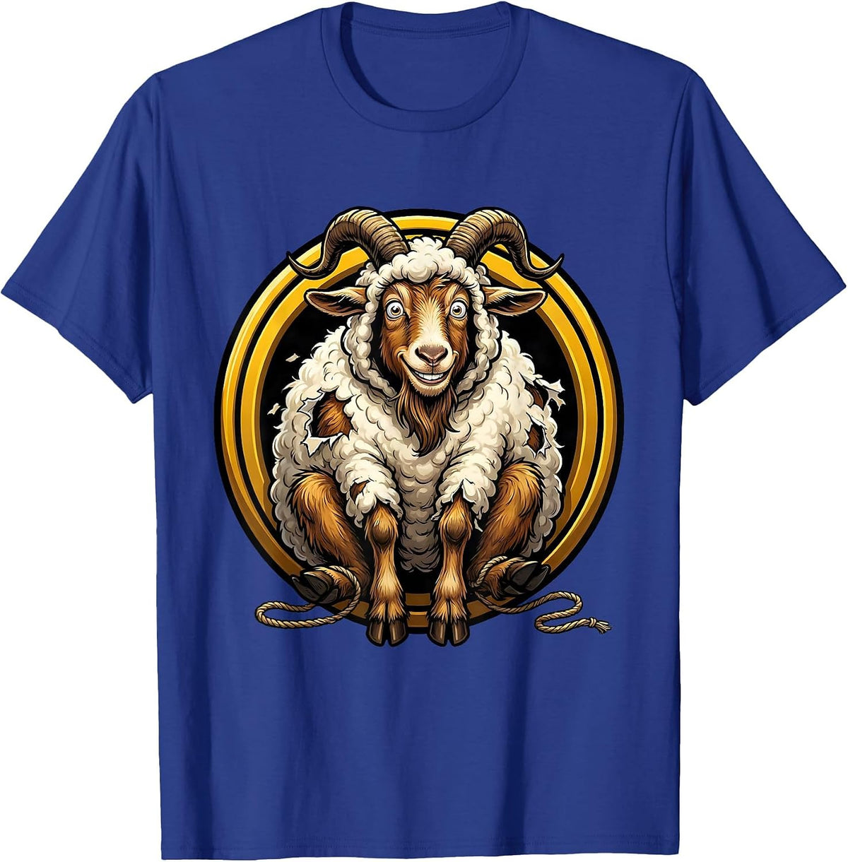 Funny Goat in Sheep Costume Christian Humor T-Shirt - Royal Blue