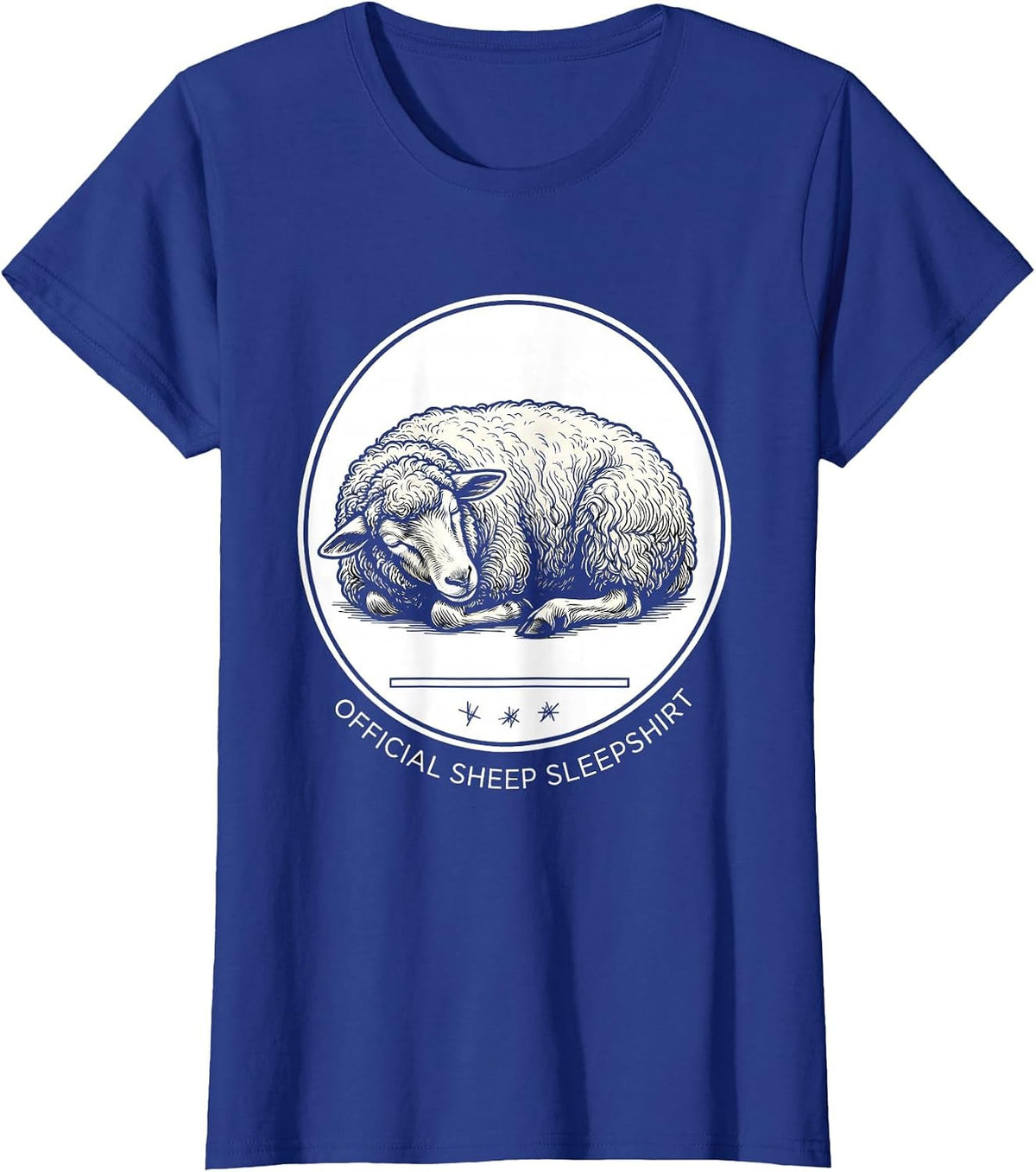 Women's Official Sheep Sleepshirt Funny Animal Lover Pajama T-Shirt - Royal Blue