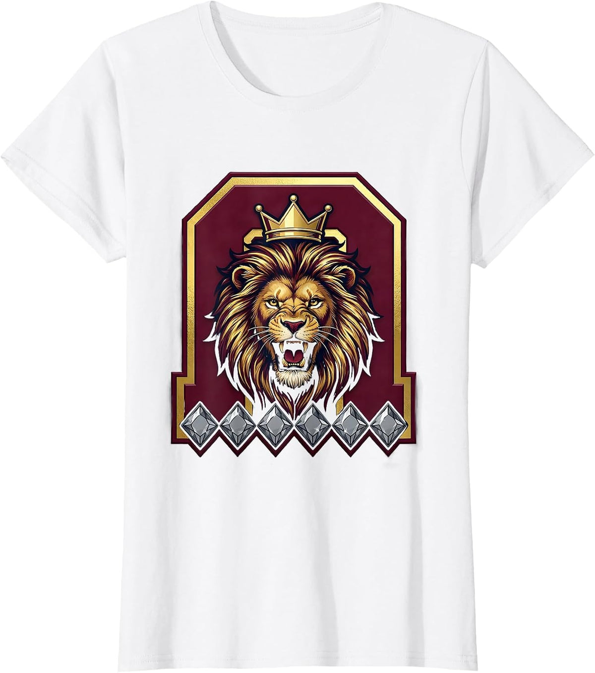 21st Birthday Roaring Lion Birthday Crown T-Shirt - White