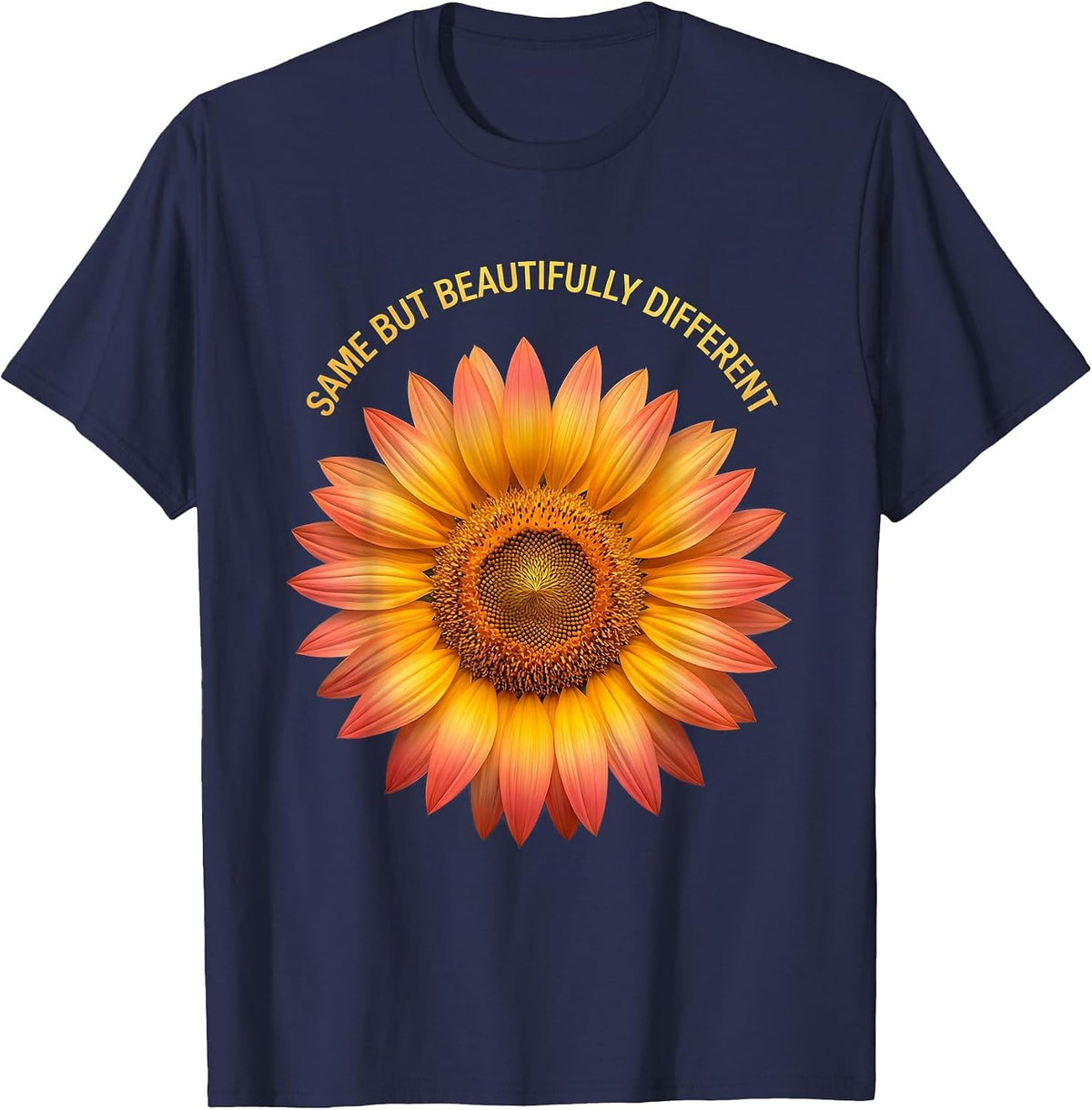 Same But Beautifully Different Down Syndrome Awareness T-Shirt - Navy Blue