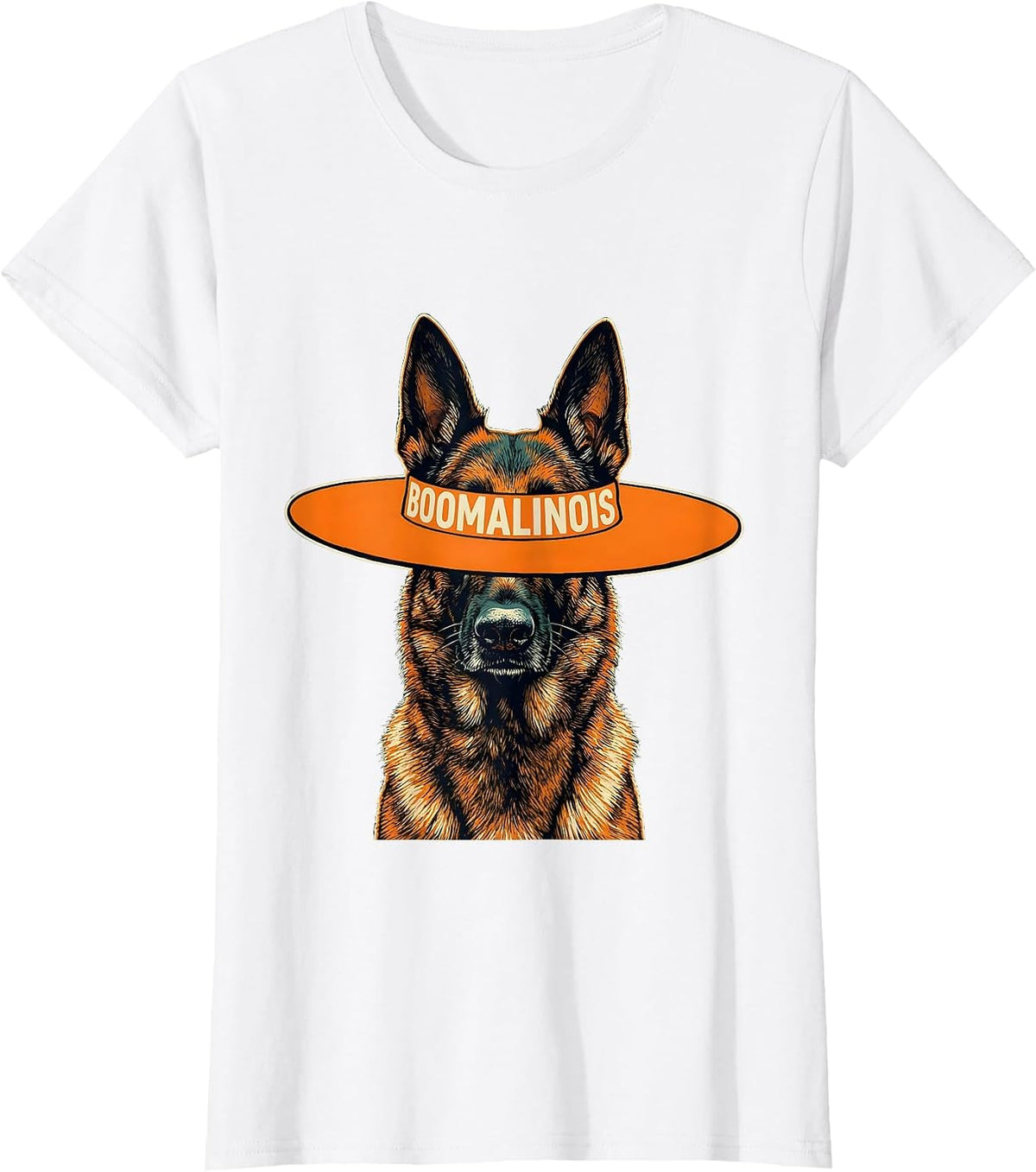 BooMalinois Funny Belgian Malinois Dog Halloween Humor T-Shirt - White