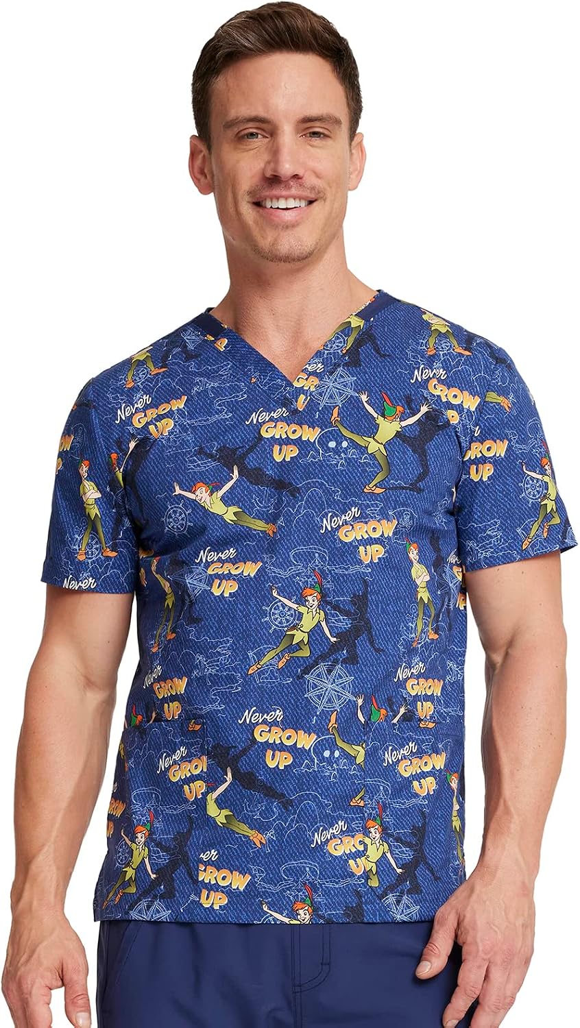 Tooniforms Printed Men & Women Scrubs Top V-Neck 2 Pockets - Come With Me