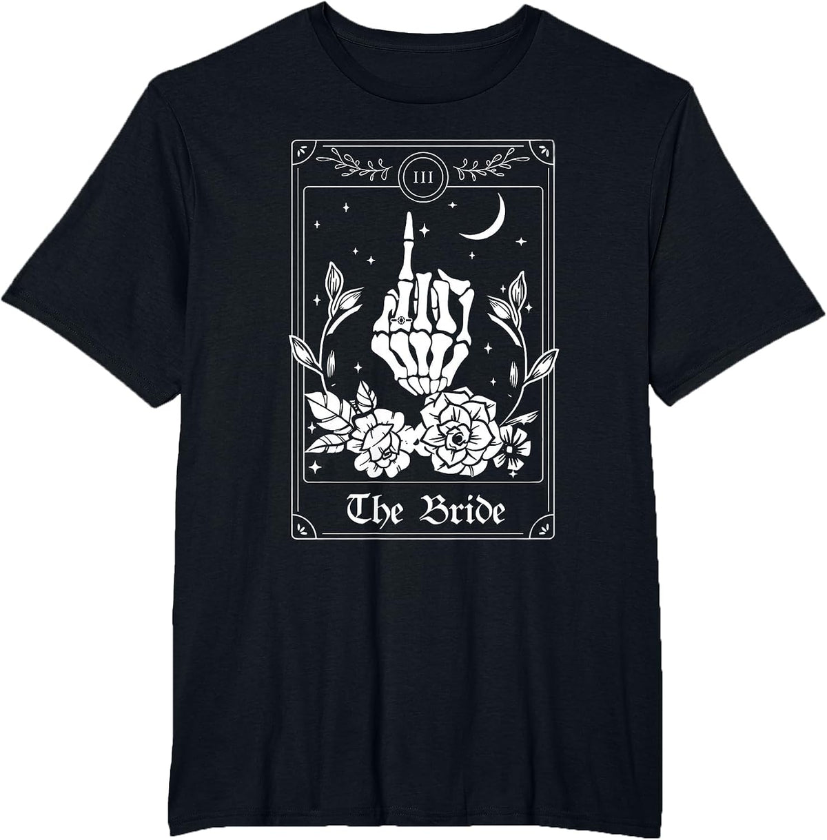 Wedding Tarot Card The Bride Halloween Bachelorette Matching T-Shirt - Black