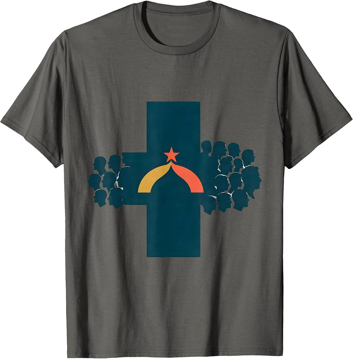 Equality Greater Than Division Juneteenth Crowd Symbol T-Shirt - Asphalt Grey
