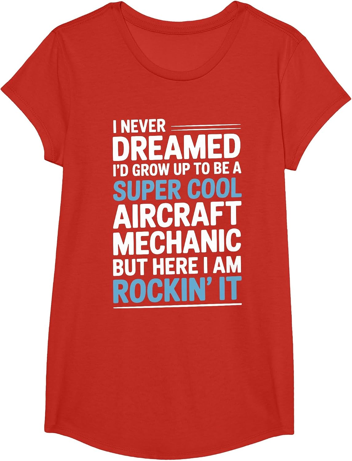 Cool Aircraft Mechanic Art for Men Women Aircraft Technician T-Shirt - Girls Red