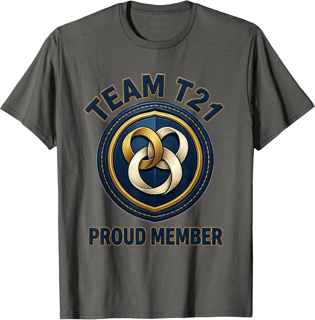 Men's Team T21 Proud Member Empowering Down Syndrome Awareness T-Shirt - Asphalt Grey