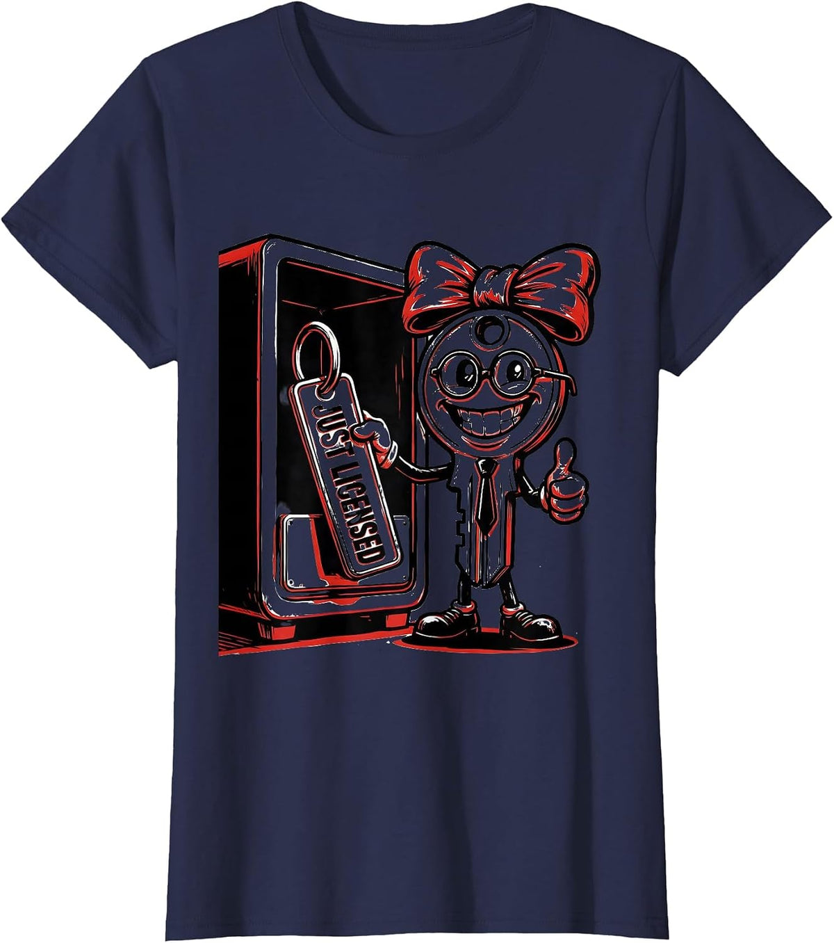 Women's Just Licensed Funny Realtor Real Estate Agent Career Humor T-Shirt - Navy Blue