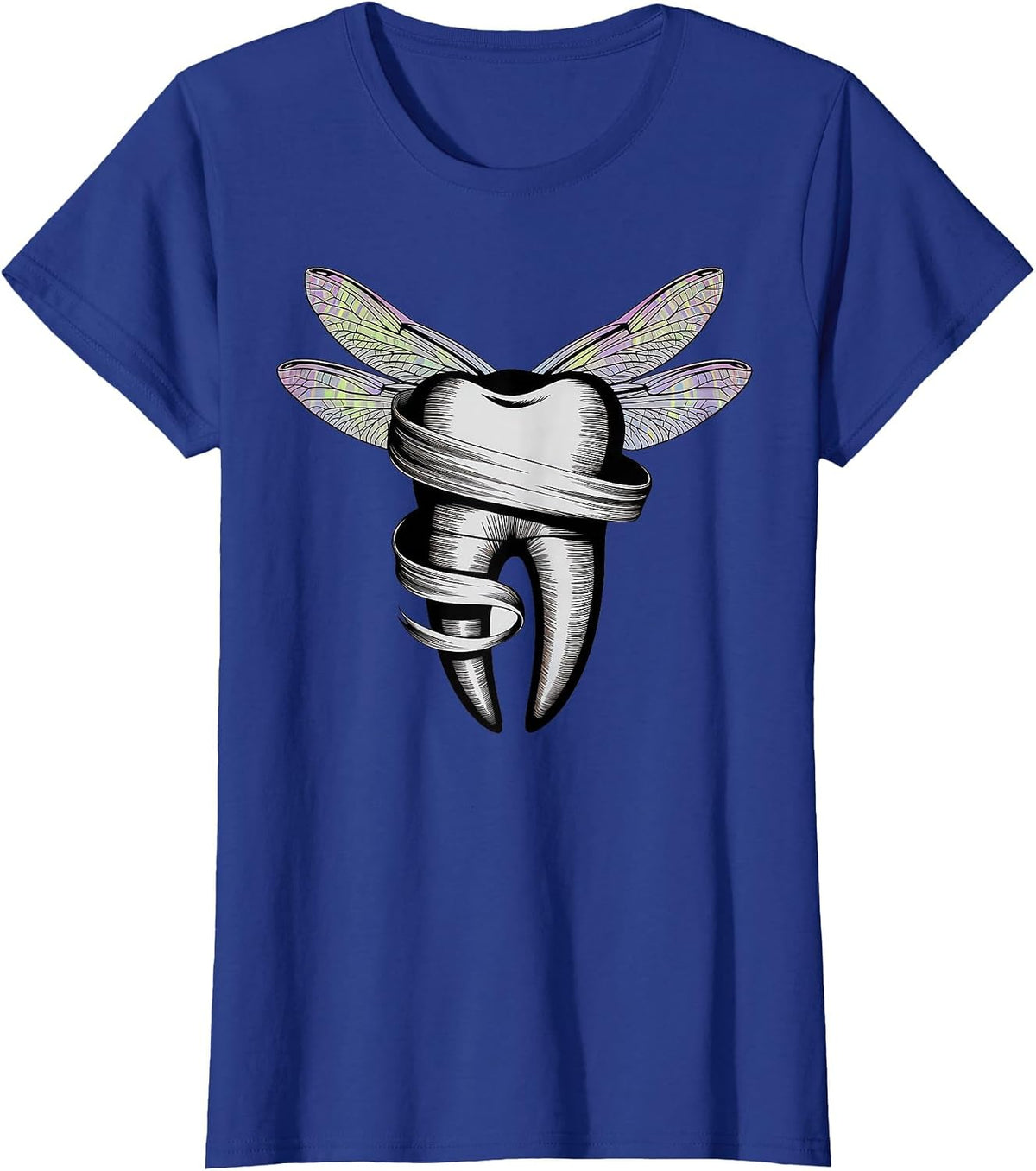 Tooth Fairy Costume Women Adult Teeth Carnival Dentist T-Shirt - Royal Blue