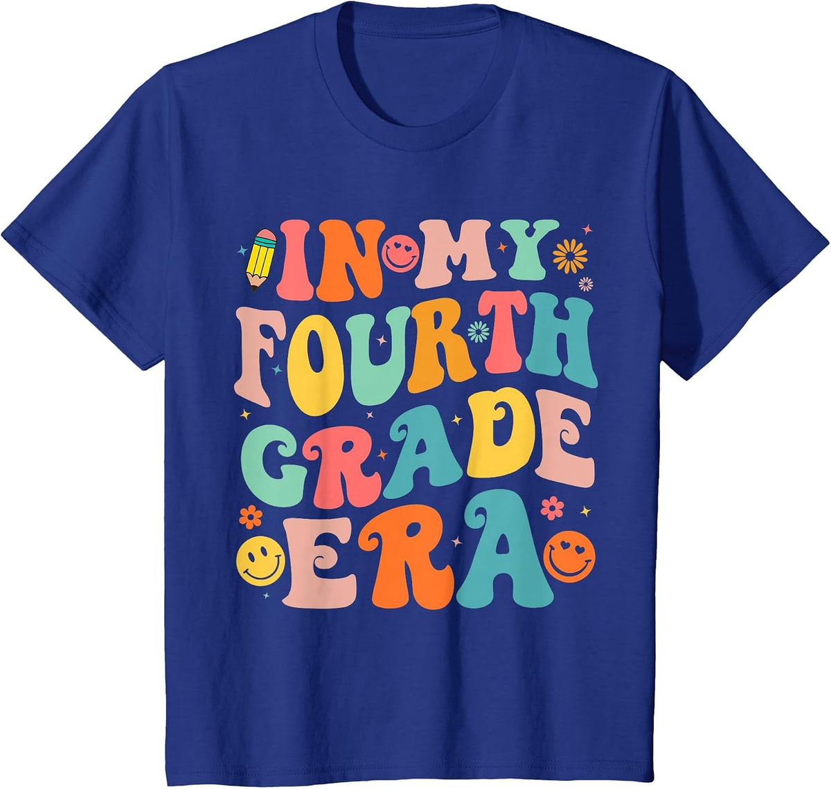 in My Fourth Grade Era 4th Grade Teacher Back to School T-Shirt - Royal Blue