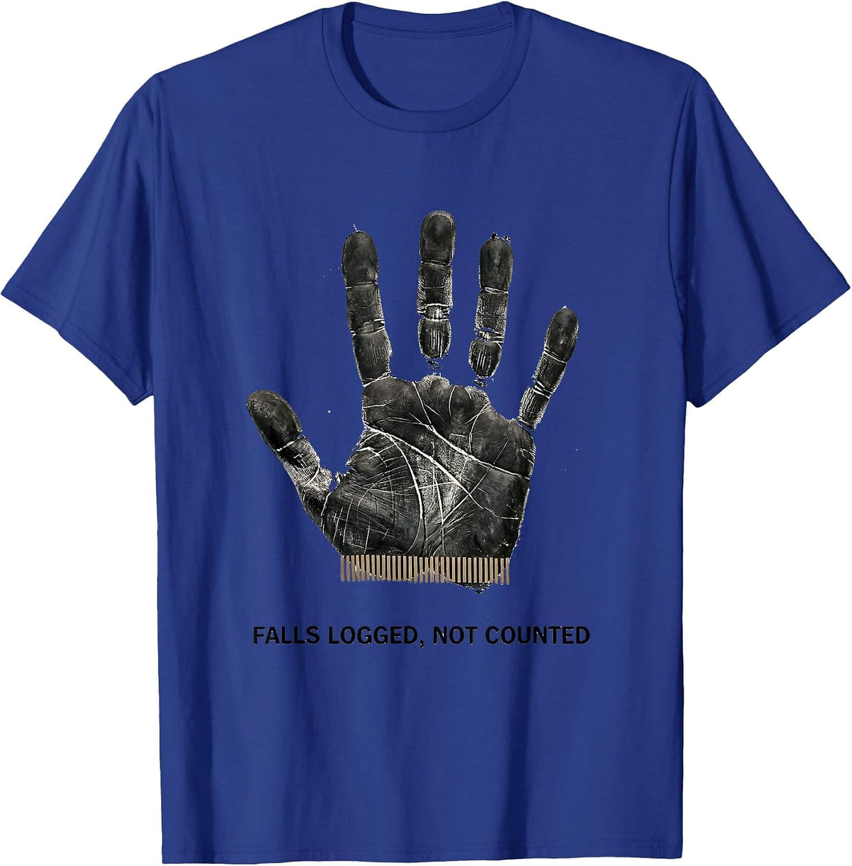 Men's Falls Logged Not Counted Funny Rock Climbing Bouldering T-Shirt - Royal Blue