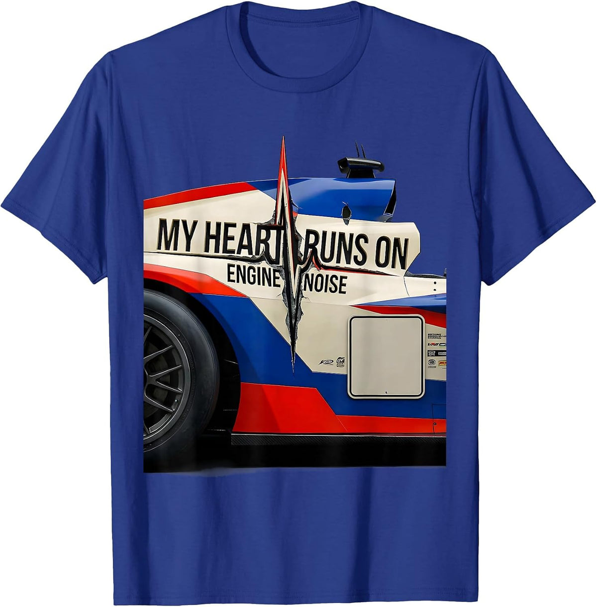 My Heart Runs On Engine Noise Racing Livery Car Guy Gift T-Shirt - Royal Blue
