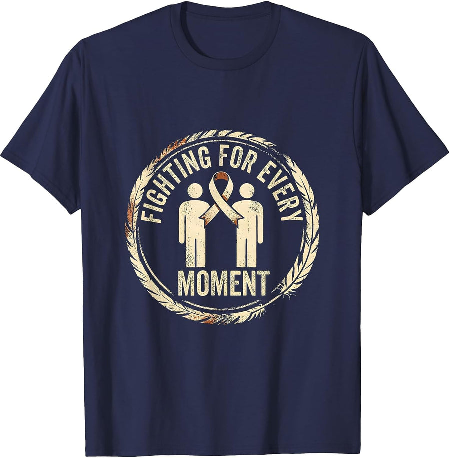Fighting For Every Moment Lung Disease Awareness Stamp T-Shirt - Navy Blue