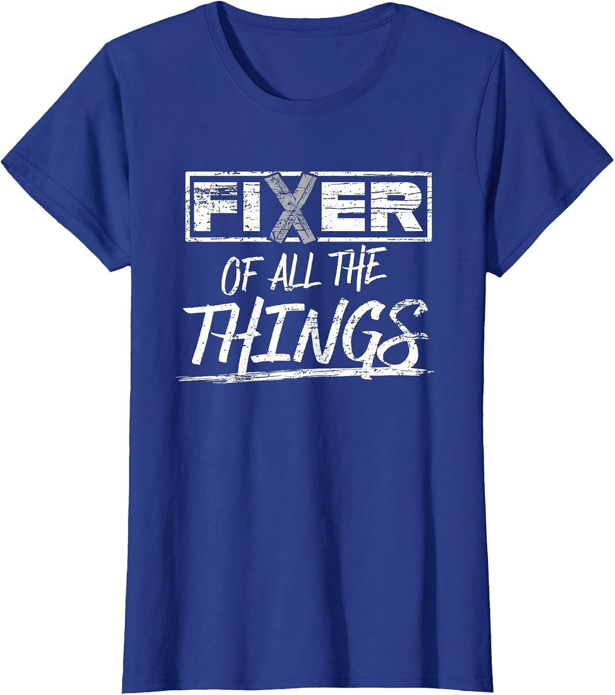 Fixer of All THE Things Handy MAN Weathered T-Shirt - Royal Blue