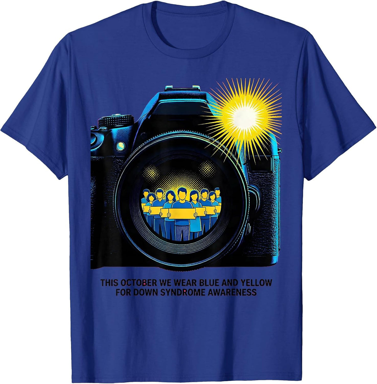 Men's This October We Wear Blue And Yellow Down Syndrome Awareness T-Shirt - Royal Blue