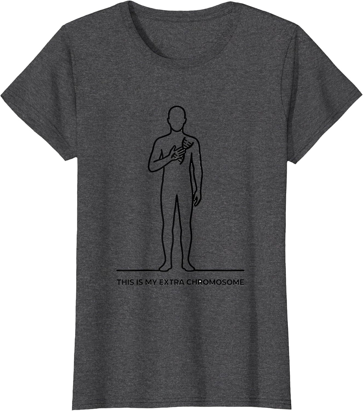 Women's This Is My Extra Chromosome Inspirational Down Syndrome T-Shirt - Dark Heather Grey