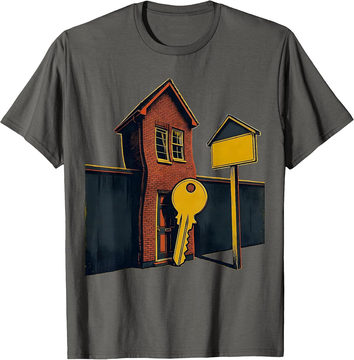 Too Small Key Realtor Humor Real Estate Agent Gift T-Shirt - Asphalt Grey