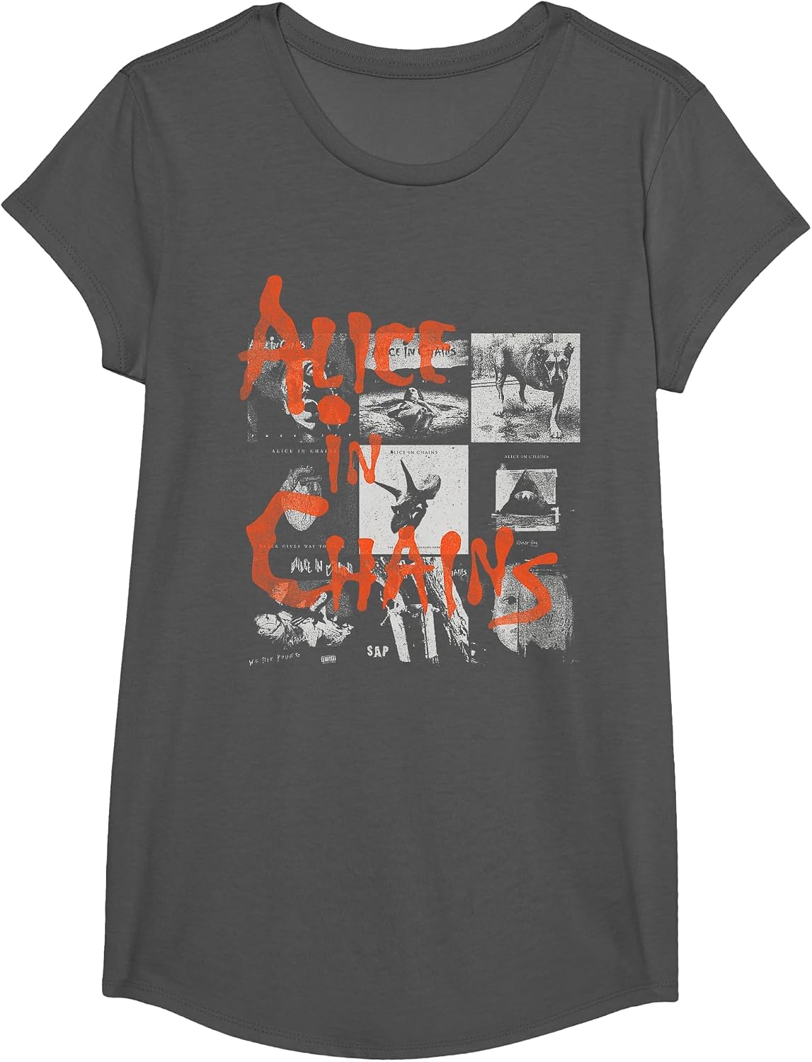 Alice in Chains - Album Grid T-Shirt - Girls Asphalt Grey
