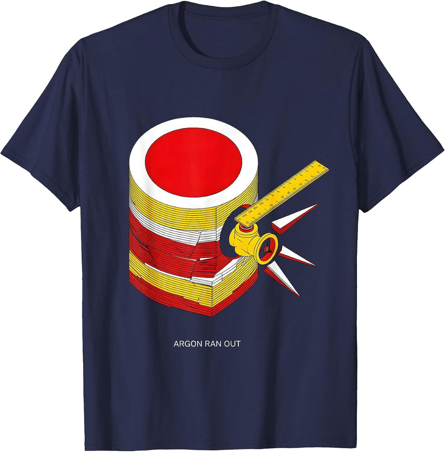 Argon Ran Out Bauhaus Modernist Welder Blue Collar Humor T-Shirt - Navy Blue
