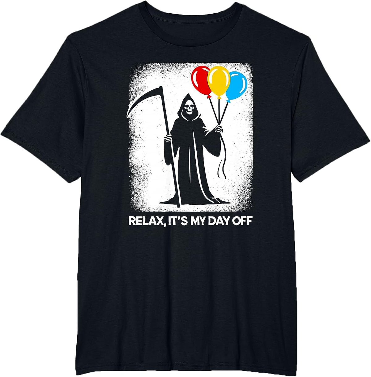 Grim Reaper Day Off Funny Halloween Funny Grim Reaper T-Shirt - Black