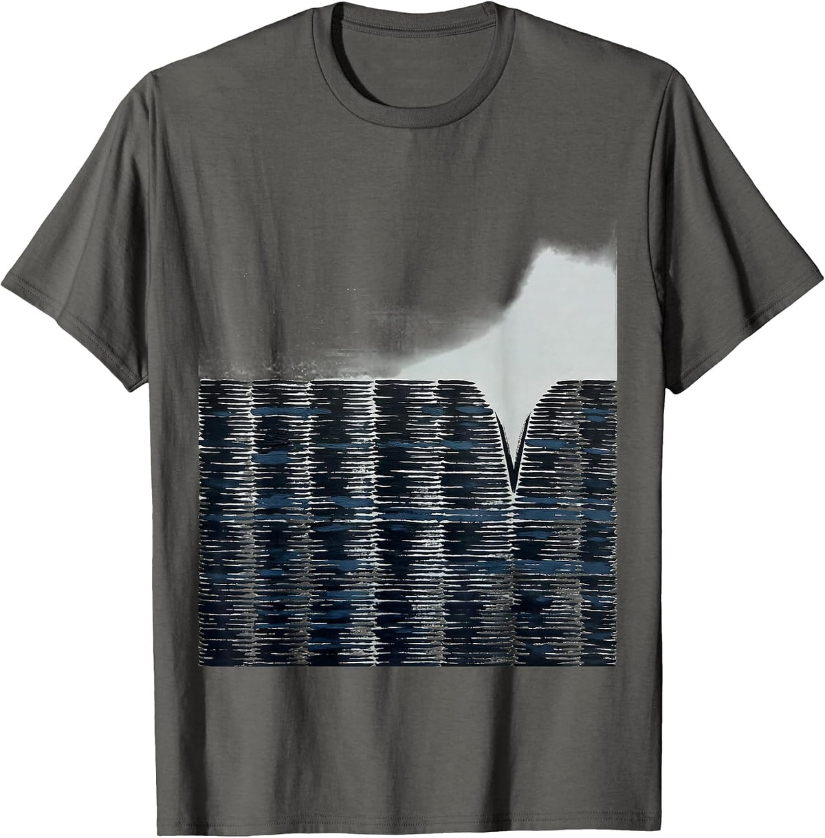 Blunt Brush Horizon Road Shoulder Storm Chaser Tornado T-Shirt - Asphalt Grey
