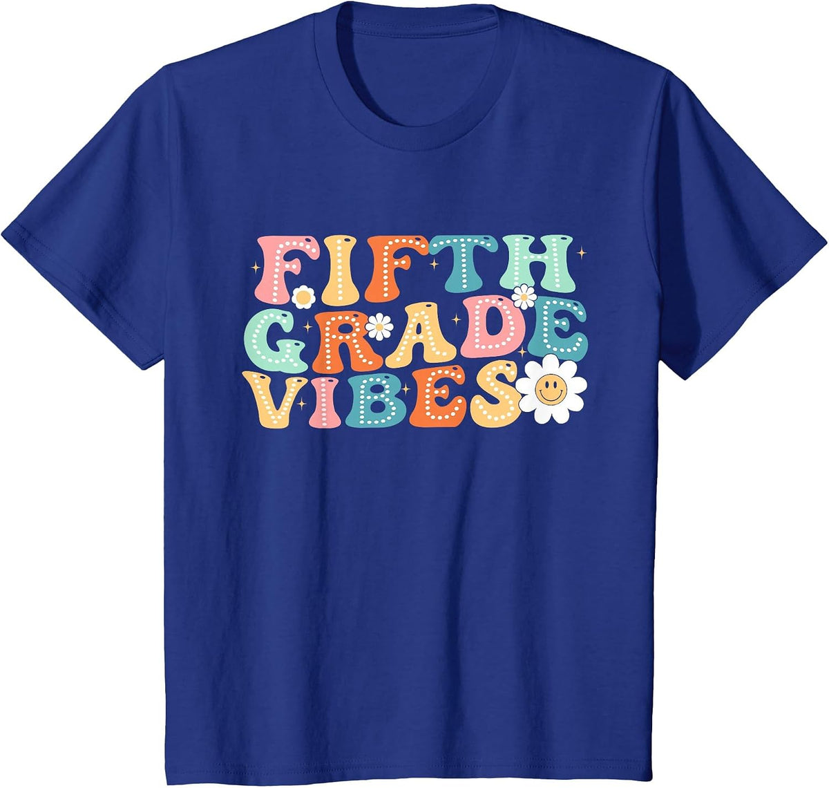 5th Grade Vibes Team Fifth Grade Teacher Boy Girl Kid T-Shirt - Royal Blue