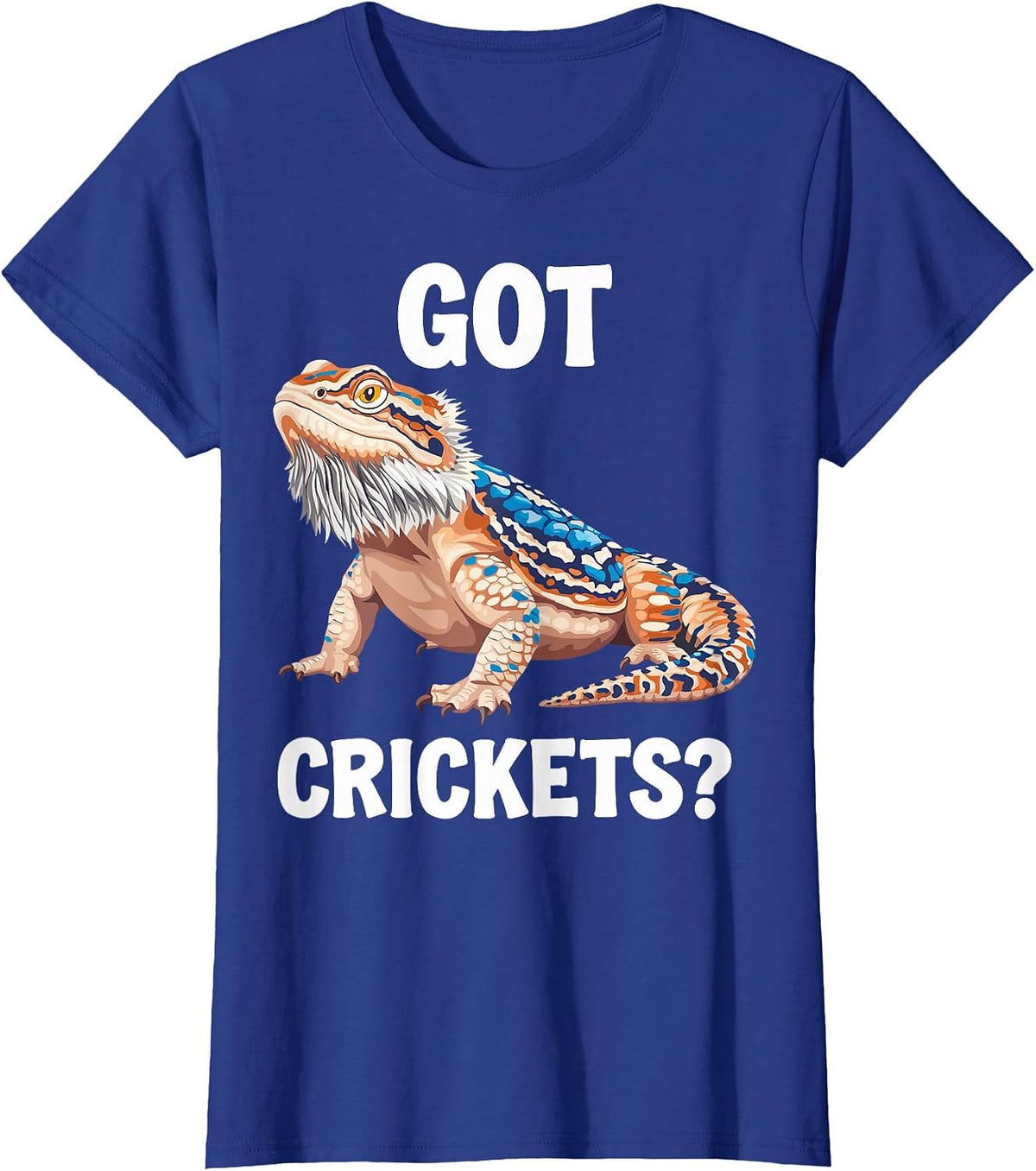 Bearded Dragon Lover Retro Got Crickets Tiny Dinosaur T-Shirt - Royal Blue