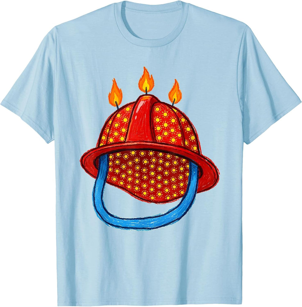 Men's Fire Helmet Kidcore Toddler Firefighter Birthday T-Shirt - Baby Blue