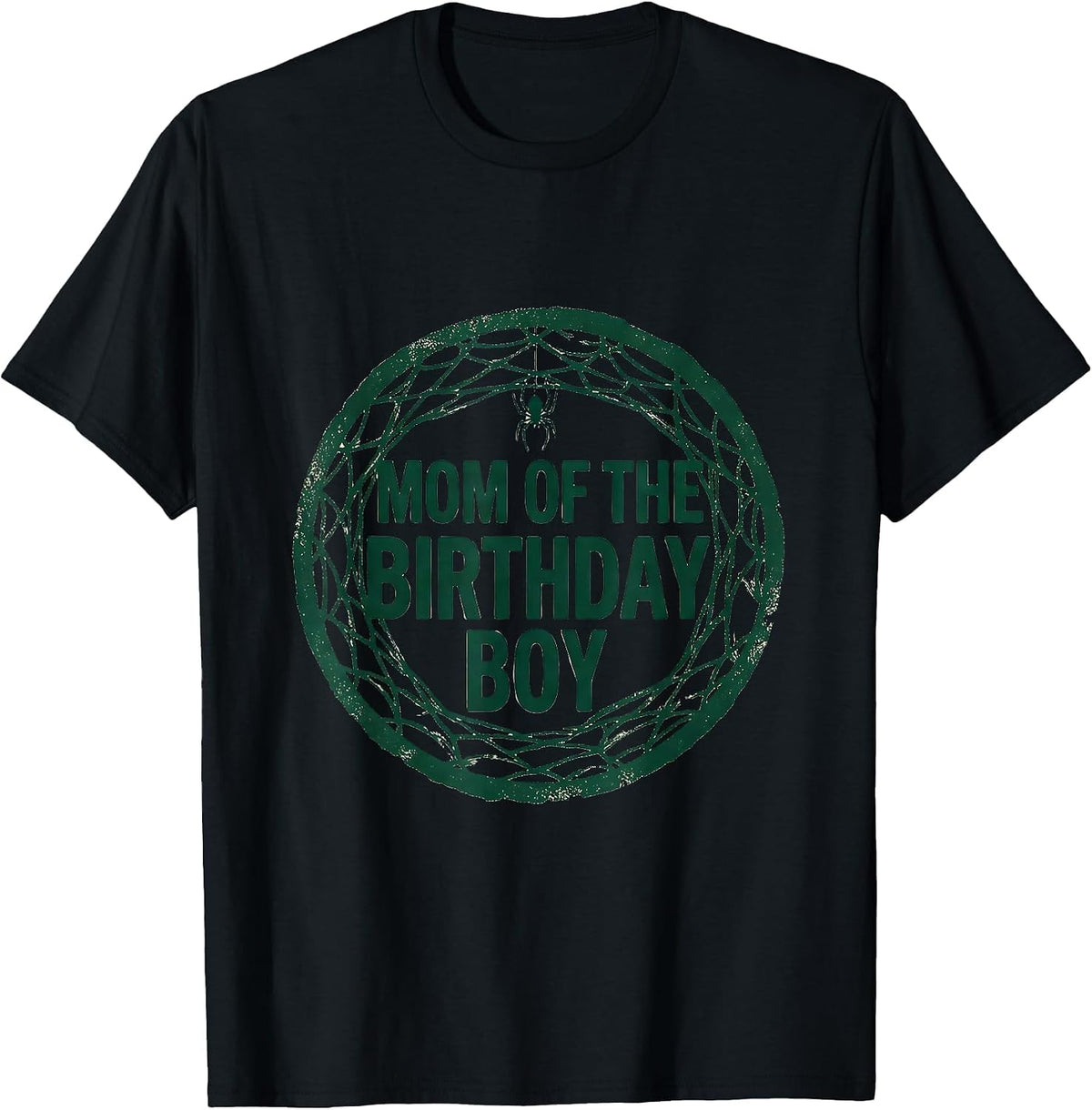 Men's Mom Of The Birthday Boy Rubber Stamp Spider Web Family T-Shirt - Black