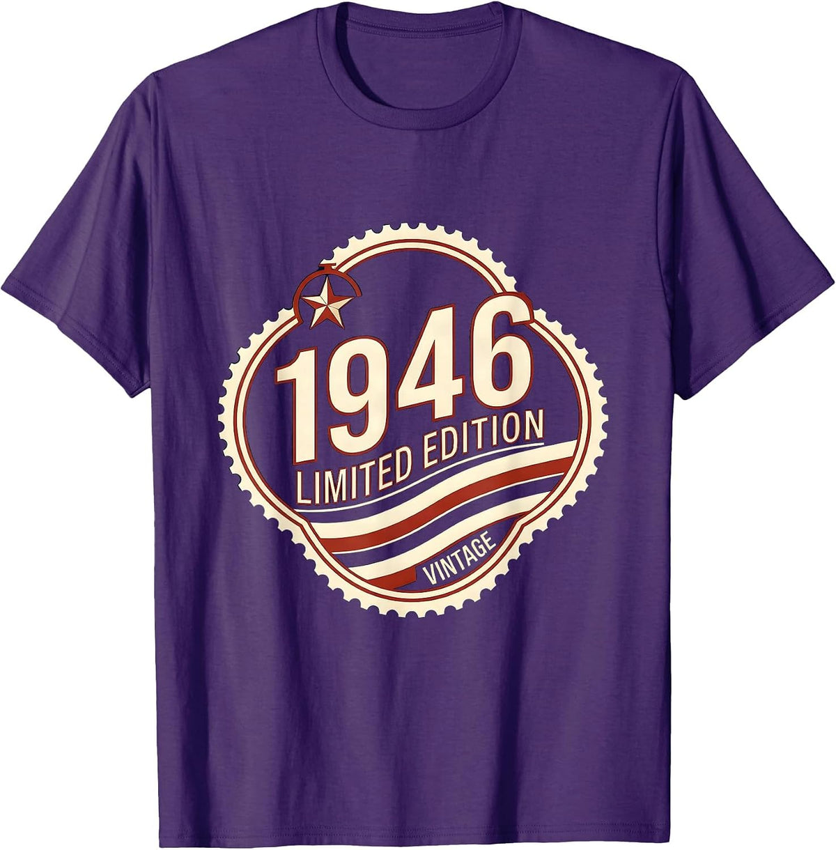 Vintage 1946 Limited Edition Stamp 80th Birthday Gift Men T-Shirt - Purple