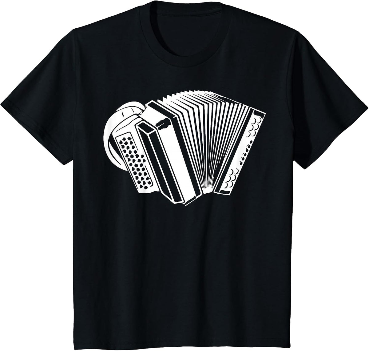 Graphic Accordion Instrument Men Women Hobby Learn Musician T-Shirt - Black