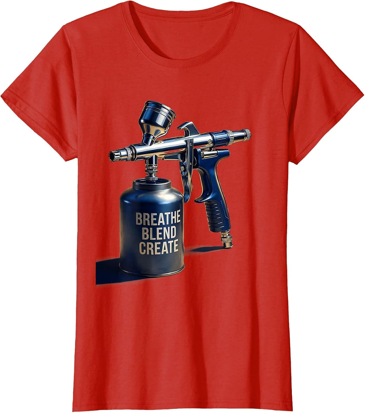 Breathe Blend Create Airbrush Art Design T-Shirt - Red