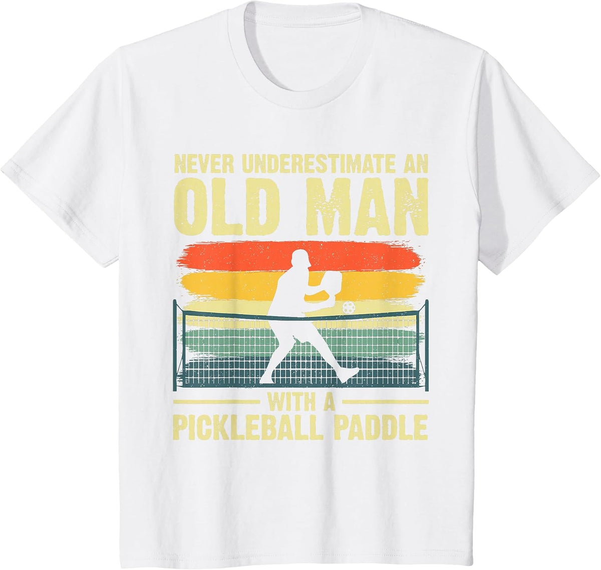 Cool Pickleball Design for Men Grandpa Pickleball Player T-Shirt - White