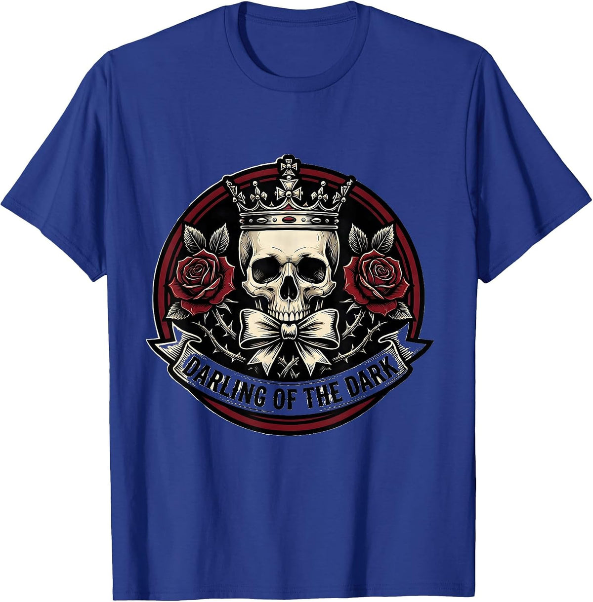 Darling of the Dark Emo Gothic Design T-Shirt - Royal Blue